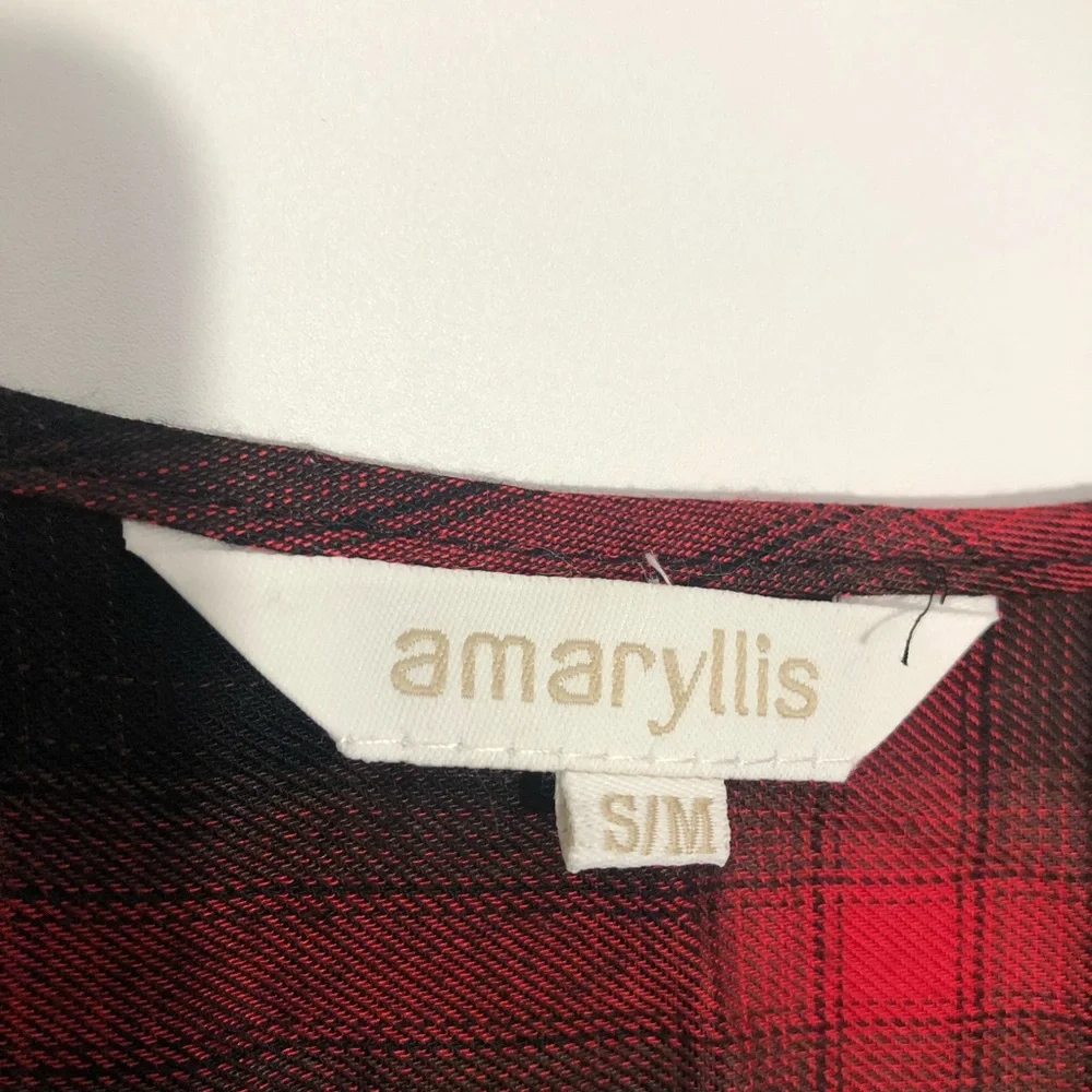 NEW Amaryllis Red Black Plaid Oversized Kimono Small Lumberjack Cabincore Grunge